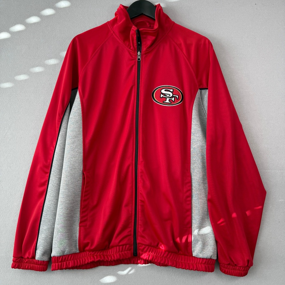 San Francisco 49ers Track Jacket Mens L Red Full Zip NFL Logo Football Niners